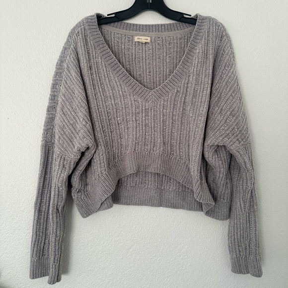 Urban Outfitters Sweaters - Silence + Noise Urban Outfitters Grey Cropped Sweater Soft V Neck